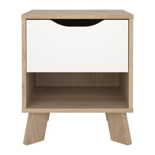Noptieră albă-în culoare naturală Ikast – Tvilum
