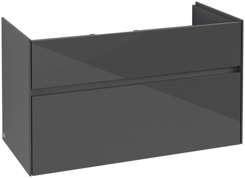 Dulap baza suspendat Villeroy & Boch Collaro cu 2 sertare  95.4x44.4cm  Glossy Grey