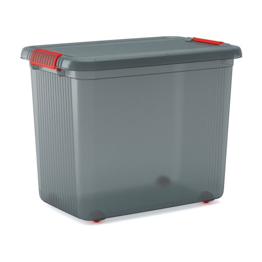 Cutie de depozitare gri din plastic cu capac 59x39x45 cm K Latch Box – KIS