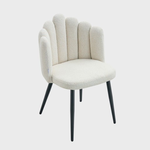 Scaun Luxe, Homla, 55x49x85 cm, MDF/poliester, ecru