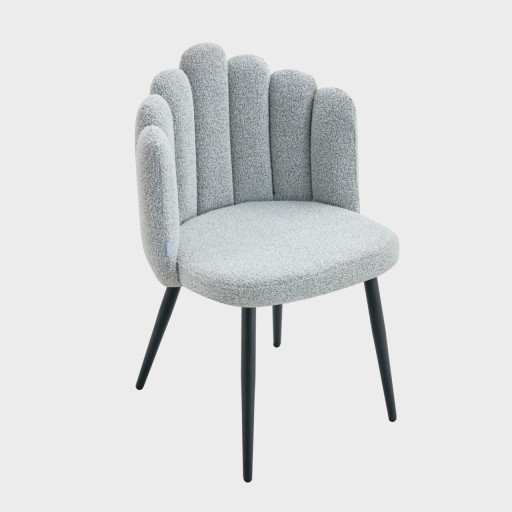 Scaun Luxe, Homla, 55x49x85 cm, MDF/poliester, gri deschis