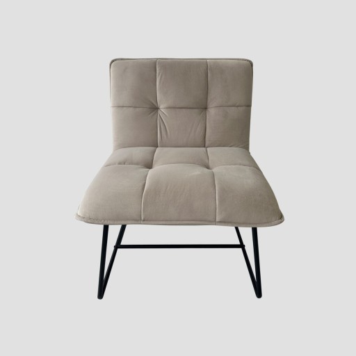 Fotoliu Nelox, Homla, 69x63x73 cm, MDF/metal/catifea, gri