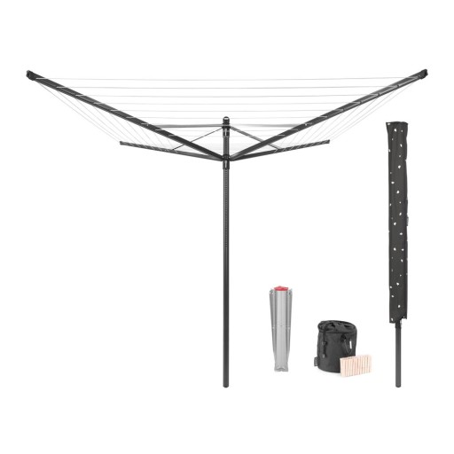 Uscător de rufe gri antracit pentru grădină 50 m Lift-O-Matic – Brabantia