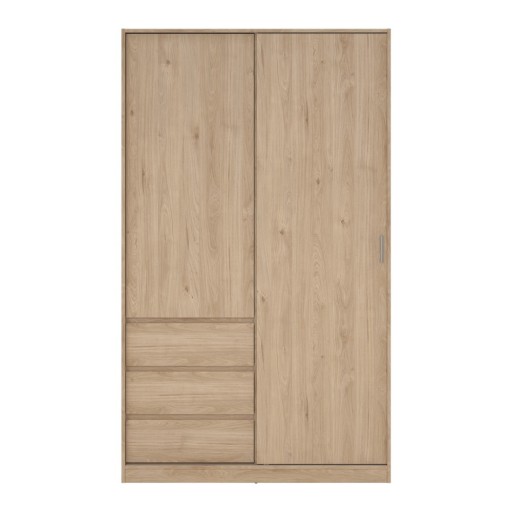 Șifonier în culoare naturală cu aspect de lemn de stejar cu ușă glisantă 119x200x60 cm Naia – Tvilum