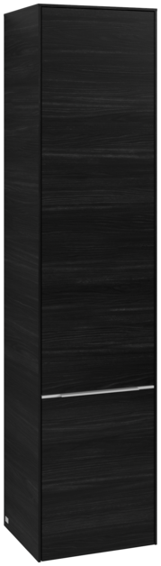 Dulap inalt suspendat Villeroy & Boch Subway 3.0 171x40x35cm  orientare stanga  Black Oak   maner aluminiu