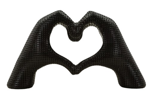 Figurina /sculptura decorativa Hands Lover, Mauro Ferretti, 25x7.5x13.5 cm, polirasina, negru