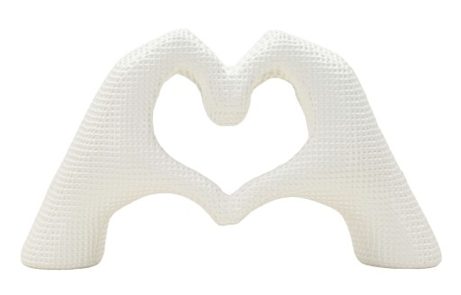 Figurina /sculptura decorativa Hands Lover, Mauro Ferretti, 25x7.5x13.5 cm, polirasina, alb