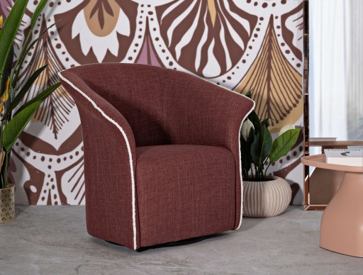 Fotoliu rotativ Siena Swivel, Mauro Ferretti, 83.5x66x80 cm, fier/poliester, bordo