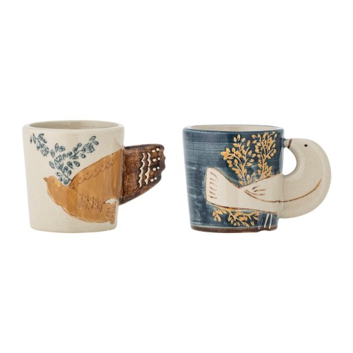 Cești albastre-crem 2 buc. pentru espresso din gresie 55 ml Hezha – Bloomingville