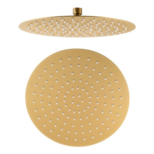 Cap de duș auriu din oțel inoxidabil ø 30 cm Slim – Sapho