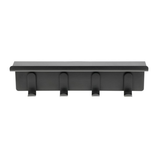 Cuier de perete negru cu raft din oțel 11,5 cm A-Hallway – Zone