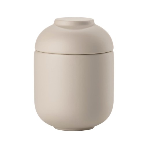 Organizator de baie bej, pentru dischete demachiante, din gresie ceramică Sensu – Zone