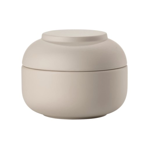 Organizator de baie bej, pentru dischete demachiante, din gresie ceramică Sensu – Zone