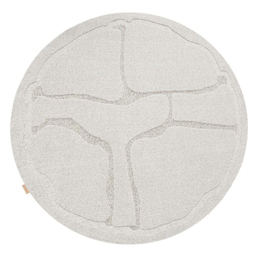 Covor gri deschis rotund din lână ø 120 cm Morphic Organica – Agnella