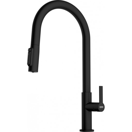 Baterie bucatarie 3 cai Franke Maris Clear Water cu dus extractibil Matte Black
