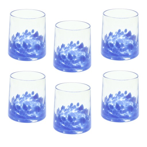 Set 6 pahare Venezia, Andrea Fontebasso, 300 ml, sticla, albastru/transparent
