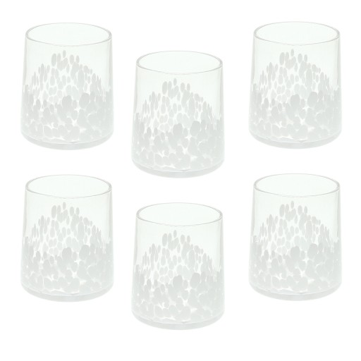 Set 6 pahare Venezia, Andrea Fontebasso, 300 ml, sticla, alb/transparent