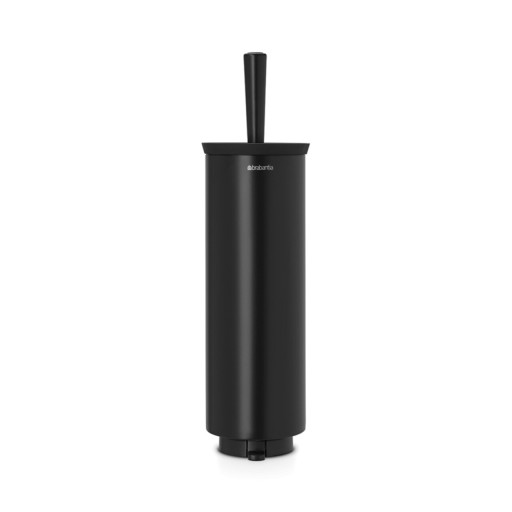 Perie de toaleta cu suport, Brabantia, Profile Black, 12.5x11.5x43 cm, otel, negru