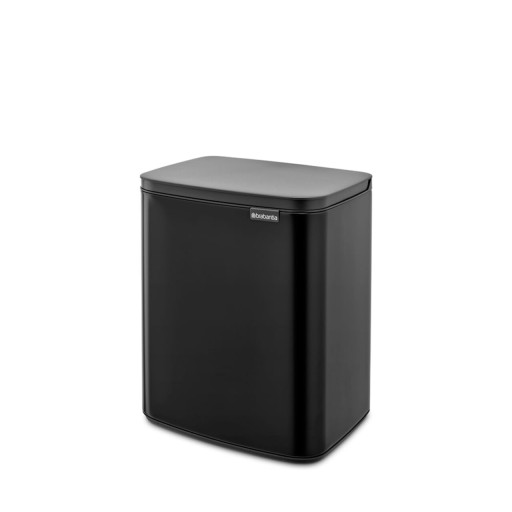 Cos de rufe, Brabantia, Bo Small, 12 L, 23x29.5x37.5 cm, otel, negru mat