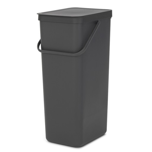 Cos de gunoi, Brabantia, Sort&amp;Go, 40 L, 34.5x26.8x62 cm, polipropilena, gri