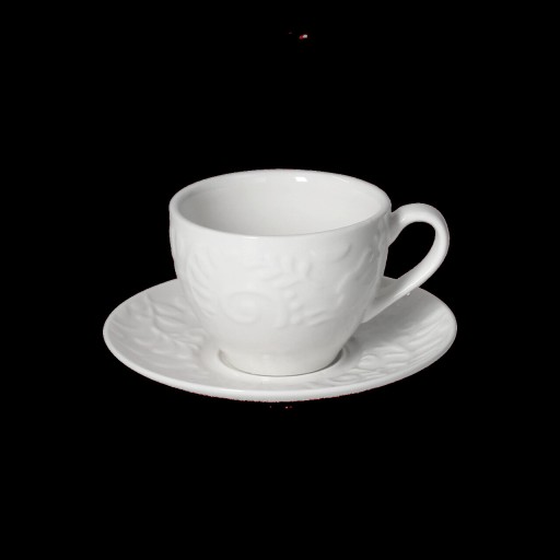 Set 6 cesti de cafea cu farfurie Etoile, Andrea Fontebasso, 90 ml, New Bone China, alb
