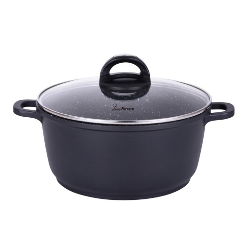 Oala cu capac Hanna, Luigi Ferrero, 24x11.5 cm, 4.4 L, aluminiu turnat