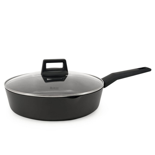 Tigaie adanca cu capac Rosso, Luigi Ferrero, 28x7 cm, 3.6 L, aluminiu presat