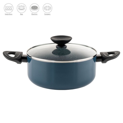 Oala cu capac Prima, Luigi Ferrero, 22x9.5 cm, 3.1 L, aluminiu presat