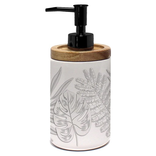 Dozator de săpun lichid alb din ceramică 46 ml Amber – douceur d'intérieur