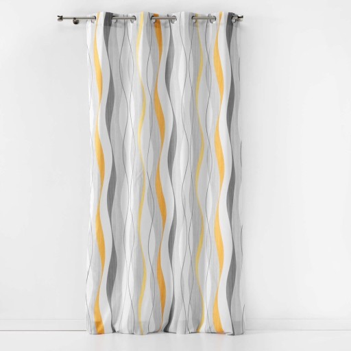 Draperie galbenă-albă 140x260 cm Ondulys – douceur d'intérieur