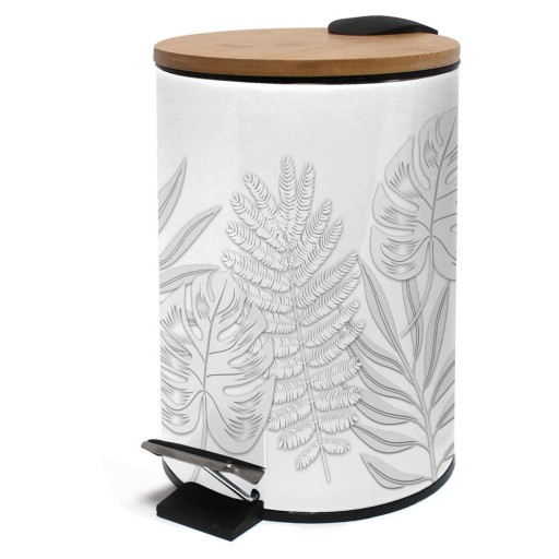 Coș de gunoi alb cu pedală din metal 3 l Amber – douceur d'intérieur