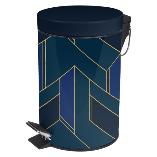 Coș de gunoi albastru închis cu pedală din metal 3 l Achille – douceur d'intérieur