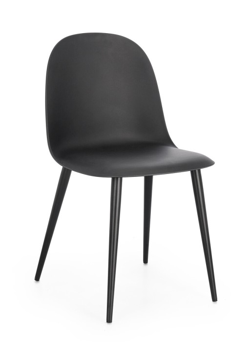 Scaun Ella, Bizzotto, 45x51.5x80.5 cm, polipropilena/otel, negru