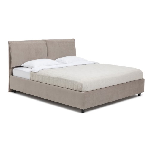 Pat dublu tapițat taupe cu spațiu de depozitare cu saltea / somieră 160x200 cm Myra Pillow - Bonami Selection