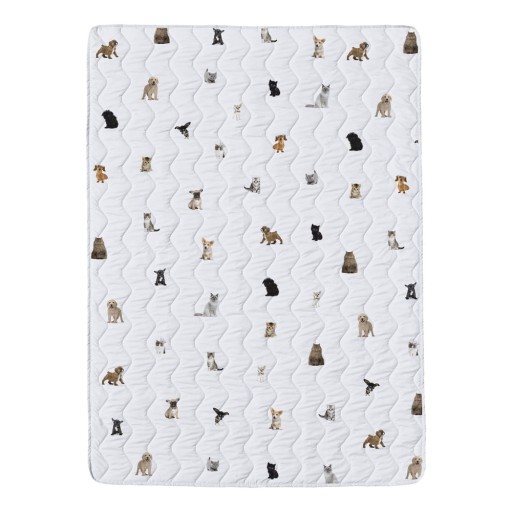 Set pilotă și față de pernă albă din bumbac satinat matlasat 140x200 cm The Cutest Ones – Butter Kings