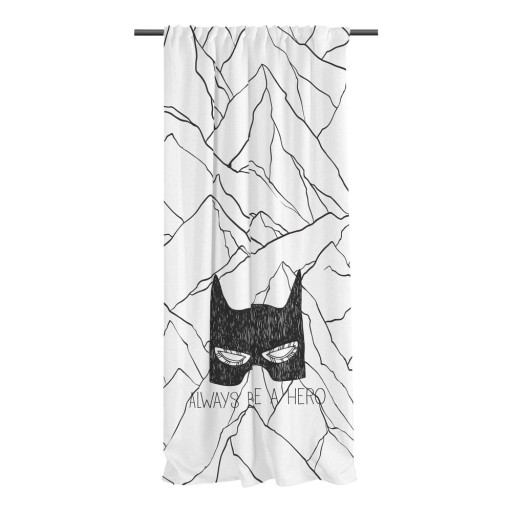 Draperie pentru copii alb-negru din bumbac satinat 110x250 cm Be a Hero – Butter Kings