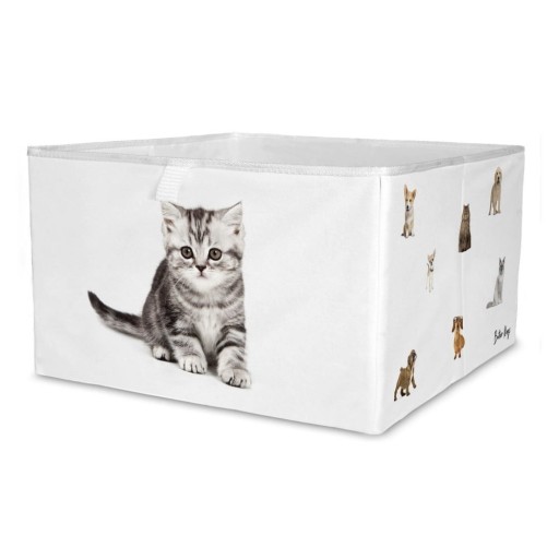 Organizator de jucării pentru copii alb din material textil 32x32x20 cm The Cutest Ones – Butter Kings