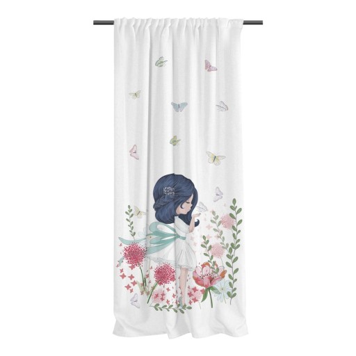 Draperie pentru copii albă din bumbac satinat 110x250 cm Flowers Around Me – Butter Kings