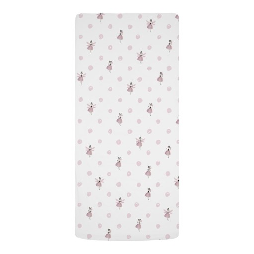 Cearceaf pentru copii alb-roz din bumbac satinat pentru pat de o persoană cu elastic 90x200 cm Pink Girl – Butter Kings