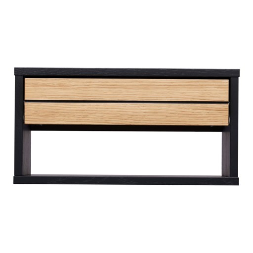 Noptieră neagră-în culoare naturală, suspendată, cu aspect de lemn de stejar Stripe – Woodman