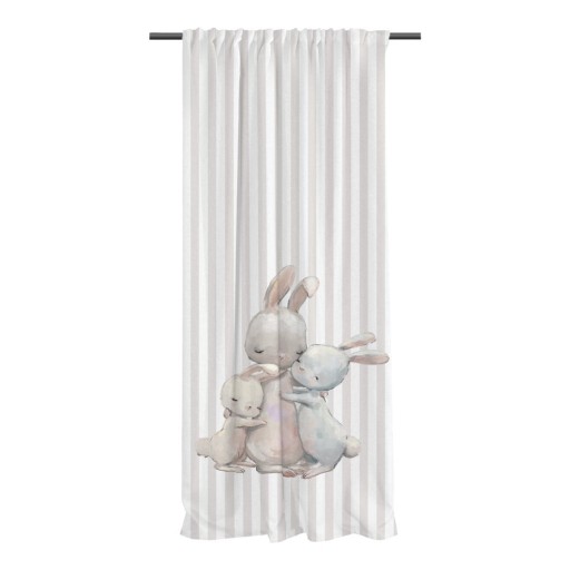 Draperie pentru copii bej din bumbac satinat 110x250 cm Hugging Bunnies – Butter Kings