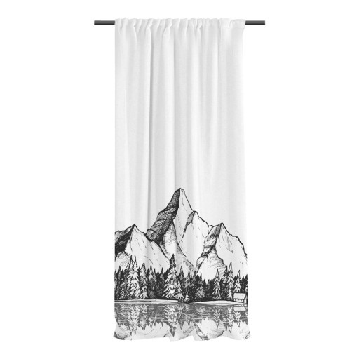 Draperie alb-negru din bumbac satinat 110x250 cm Cabin in the Mountain – Butter Kings