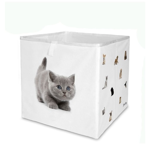 Organizator de jucării pentru copii alb din material textil 32x32x32 cm The Cutest Ones – Butter Kings