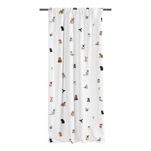 Draperie pentru copii albă din bumbac satinat 110x250 cm The Cutest Ones – Butter Kings