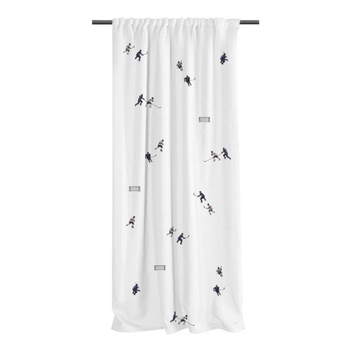 Draperie pentru copii albă din bumbac satinat 110x170 cm Ice Hockey – Butter Kings