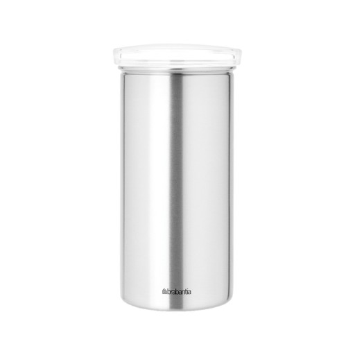 Organizator pentru 18 capsule de cafea, Brabantia, Matt Fingerprint Proof , 8.5x17 cm, inox, argintiu mat/transparent