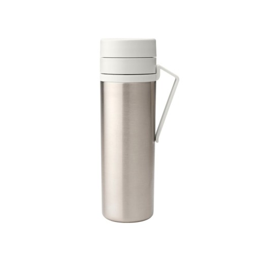 Sticla termos, Brabantia, Make&amp;Take, 10x7.1x22.6 cm, 500 ml, otel, gri deschis