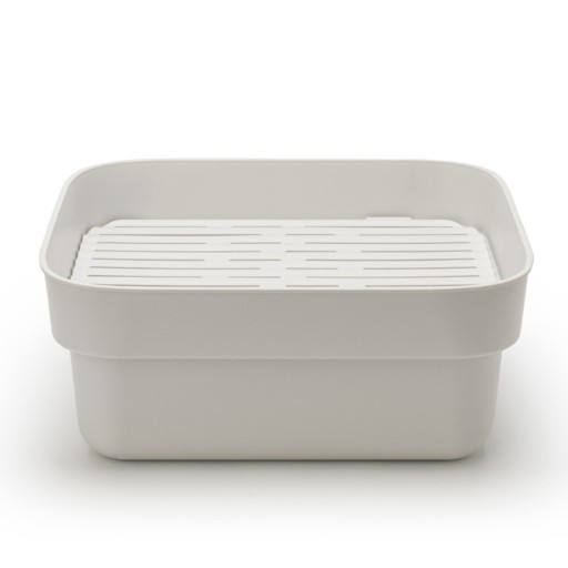 Bol de spalat cu tava de picurare, Brabantia, SinkSide, 37.4x34.4x16.1 cm, plastic, gri deschis