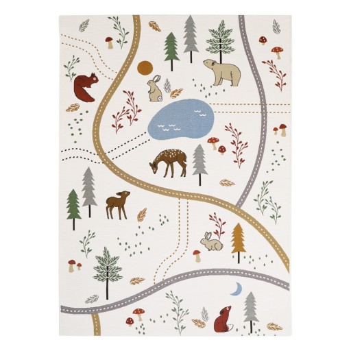 Covor de joacă pentru copii crem 123x180 cm Little Forest – Nattiot