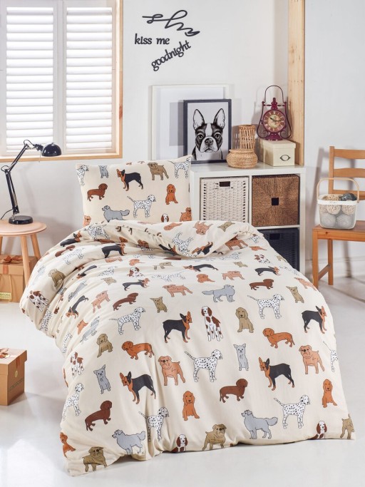 Lenjerie de pat pentru o persoana 2 piese, Havhav, Eponj Home, 65% bumbac/35% poliester